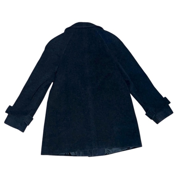 London Fog wool blend pea coat medium black gray button down winter outdoors - Picture 4 of 12